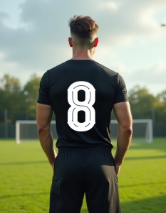 Echipament fotbal pentru bărbați, personalizat cu numărul 8 - Pregătește-te să impresionezi! | Tricouri personalizate, sorturi fotbal, nume și număr - Img 1