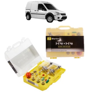 Kit trusa Set becuri H4 compatibila cu FORD TRANSIT CONNECT (P65_, P70_, P80_) din 2002-2013, bec far, semnalizare , pozitie, iluminare numar, frana, plafoniera, stop frana