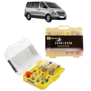 Kit trusa Set becuri H4 compatibila cu HYUNDAI H-1 / STAREX Bus (A1) din 1997-2007, bec far, semnalizare , pozitie, iluminare numar, frana, plafoniera, stop frana