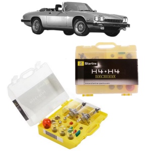 Kit trusa Set becuri H4 compatibila cu JAGUAR XJSC Convertible (X27) din 1985-1996, bec far, semnalizare , pozitie, iluminare numar, frana, plafoniera, stop frana