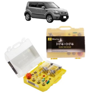 Kit trusa Set becuri H4 compatibila cu KIA SOUL I (AM) din 2009-2014, bec far, semnalizare , pozitie, iluminare numar, frana, plafoniera, stop frana