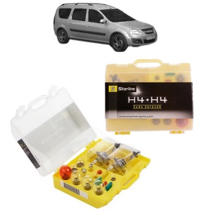 Kit trusa Set becuri H4 compatibila cu LADA LARGUS (KS0_, RS0_, KSA_) din 2012-2021, bec far, semnalizare , pozitie, iluminare numar, frana, plafoniera, stop frana