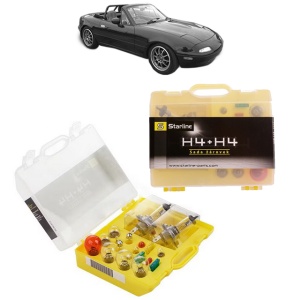 Kit trusa Set becuri H4 compatibila cu MAZDA MX-5 I (NA) din 1990-1998, bec far, semnalizare , pozitie, iluminare numar, frana, plafoniera, stop frana