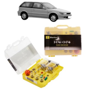 Kit trusa Set becuri H4 compatibila cu MITSUBISHI LANCER IV Hatchback (C6_A, C7_A) din 1988-1994, bec far, semnalizare , pozitie, iluminare numar, frana, plafoniera, stop frana