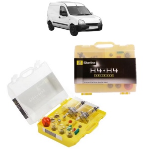 Kit trusa Set becuri H4 compatibila cu RENAULT KANGOO Express (FC0/1_) din 1997-2018, bec far, semnalizare , pozitie, iluminare numar, frana, plafoniera, stop frana - Img 1