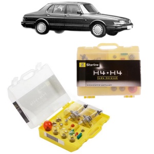 Kit trusa Set becuri H4 compatibila cu SAAB 900 I (AC4, AM4) din 1979-1993, bec far, semnalizare , pozitie, iluminare numar, frana, plafoniera, stop frana