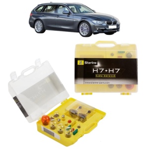Kit trusa Set becuri H7 compatibila cu BMW 3 Touring (F31) din 2012-2019, bec far, semnalizare , pozitie, iluminare numar, frana, plafoniera, stop frana