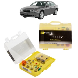 Kit trusa Set becuri H7 compatibila cu BMW 7 (E65, E66, E67) din 2001-2009, bec far, semnalizare , pozitie, iluminare numar, frana, plafoniera, stop frana - Img 1
