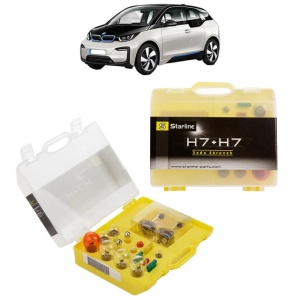 Kit trusa Set becuri H7 compatibila cu BMW i3 (I01) din 2013-2017, bec far, semnalizare , pozitie, iluminare numar, frana, plafoniera, stop frana