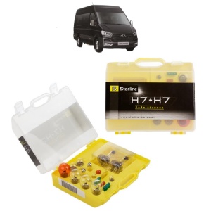 Kit trusa Set becuri H7 compatibila cu HYUNDAI H350 Van din 2015, bec far, semnalizare , pozitie, iluminare numar, frana, plafoniera, stop frana