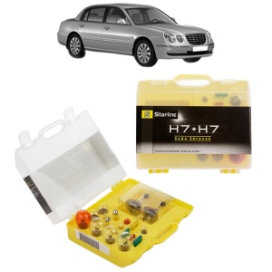 Kit trusa Set becuri H7 compatibila cu KIA OPIRUS (GH) din 2003-2012, bec far, semnalizare , pozitie, iluminare numar, frana, plafoniera, stop frana - Img 1