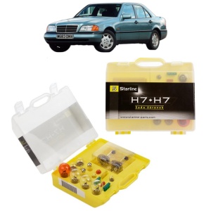 Kit trusa Set becuri H7 compatibila cu MERCEDES-BENZ C-CLASS (W202) din 1993-2000, bec far, semnalizare , pozitie, iluminare numar, frana, plafoniera, stop frana