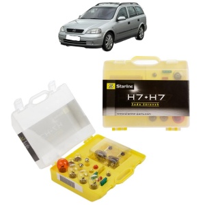Kit trusa Set becuri H7 compatibila cu OPEL ASTRA H Estate Van (L70) din 2004-2014, bec far, semnalizare , pozitie, iluminare numar, frana, plafoniera, stop frana