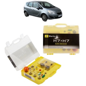 Kit trusa Set becuri H7 compatibila cu OPEL MERIVA B VAN (S10) din 2013-2017, bec far, semnalizare , pozitie, iluminare numar, frana, plafoniera, stop frana