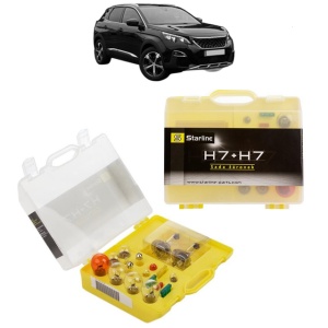 Kit trusa Set becuri H7 compatibila cu PEUGEOT 3008 II SUV (MC_, MR_, MJ_, M4_) din 2016-2023, bec far, semnalizare , pozitie, iluminare numar, frana, plafoniera, stop frana