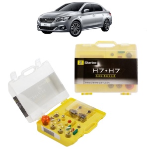 Kit trusa Set becuri H7 compatibila cu PEUGEOT 301 din 2012-2018, bec far, semnalizare , pozitie, iluminare numar, frana, plafoniera, stop frana