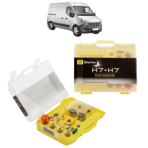 Kit trusa Set becuri H7 compatibila cu RENAULT MASTER III Van (FV) din 2010-2019, bec far, semnalizare , pozitie, iluminare numar, frana, plafoniera, stop frana