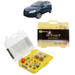 Kit trusa Set becuri H7 compatibila cu SKODA ROOMSTER (5J7) din 2006-2015, bec far, semnalizare , pozitie, iluminare numar, frana, plafoniera, stop frana