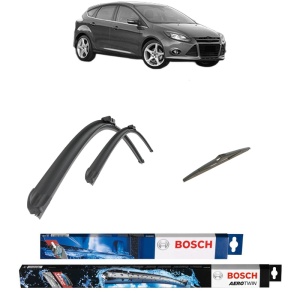Set 3 stergatoare FORD FOCUS III din 2010-2020, Bosch Aerotwin, din cauciuc siliconat rezistent