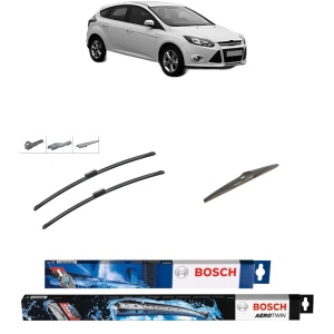 Set 3 stergatoare FORD FOCUS III Hatchback Van din 2011-2020, Bosch Aerotwin Multi, din cauciuc siliconat rezistent