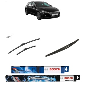 Set 3 stergatoare HYUNDAI i30 (PDE, PD, PDEN) din 2016-2021, Bosch Aerotwin Retrofit, din cauciuc siliconat rezistent