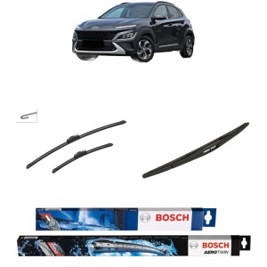 Set 3 stergatoare HYUNDAI KONA SUV Van (OS, OSE, OSI) din 2017-2019, Bosch Aerotwin Retrofit, din cauciuc siliconat rezistent