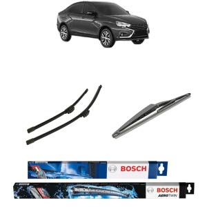 Set 3 stergatoare LADA VESTA (GFL_) din 2015-2023, Bosch Aerotwin, din cauciuc siliconat rezistent