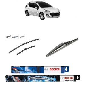 Set 3 stergatoare PEUGEOT 207 SW Estate Van (WK_) din 2007-2012, Bosch Aerotwin Multi, din cauciuc siliconat rezistent