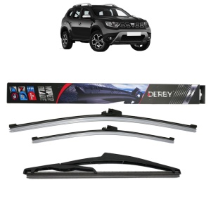 Set 3 stergatoare RENAULT DUSTER (HM_) din 2017-2024, Derby, din cauciuc siliconat rezistent