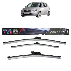 Set 3 stergatoare SKODA FABIA II (542) din 2006-2014, Derby, din cauciuc siliconat rezistent
