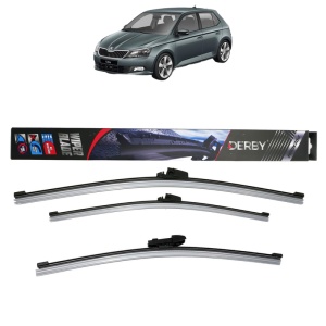 Set 3 stergatoare SKODA FABIA III (NJ3) din 2014-2021, Derby, din cauciuc siliconat rezistent