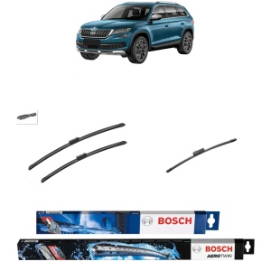 Set 3 stergatoare SKODA KODIAQ I (NS6, NS7, NV7) din 2016-2021, Bosch Aerotwin, din cauciuc siliconat rezistent