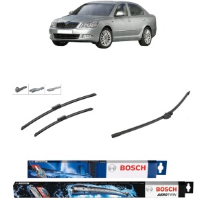 Set 3 stergatoare SKODA OCTAVIA II (1Z3) din 2004-2013, Bosch Aerotwin Multi, din cauciuc siliconat rezistent