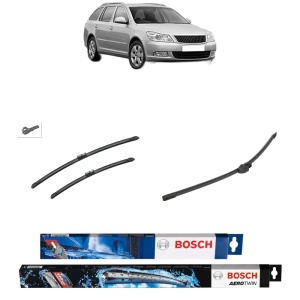 Set 3 stergatoare SKODA OCTAVIA II Combi (1Z5) din 2004-2013, Bosch Aerotwin, din cauciuc siliconat rezistent