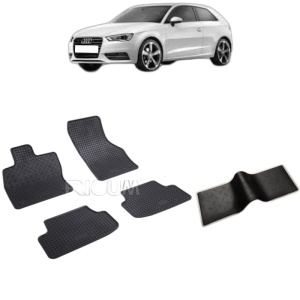 Set 5 covorase auto AUDI A3 8V FABRICATIE 08.2012 - 03.2020, cu covoras tunel median, Caroserie SPORTBACK
