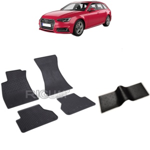 Set 5 covorase auto AUDI A4 B9 din 11.2015 - 2026, cu covoras tunel median, Caroserie COMBI