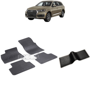 Set 5 covorase auto AUDI Q7 4M din 06.2015 - 2026, cu covoras tunel median, Caroserie SUV
