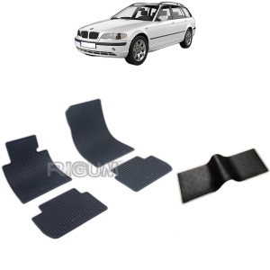 Set 5 covorase auto BMW SERIA 3 E46 din 1998 - 08.2005, cu covoras tunel median, Caroserie COMBI