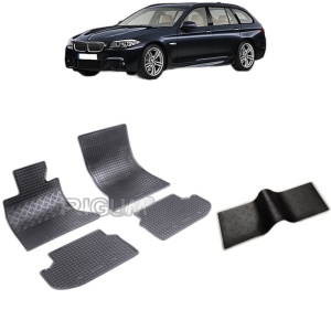 Set 5 covorase auto BMW SERIA 5 F10 din 2013 - 01.2017, cu covoras tunel median, Caroserie SEDAN