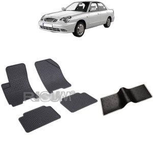 Set 5 covorase auto CHEVROLET NUBIRA II din 2004 - 2011, cu covoras tunel median, Caroserie HATCHBACK