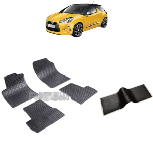 Set 5 covorase auto DS 3 din 2009 - 03.2019, cu covoras tunel median, Caroserie HATCHBACK
