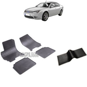Set 5 covorase auto FORD MONDEO III din 2001 - 08.2007, cu covoras tunel median, Caroserie HATCHBACK