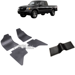 Set 5 covorase auto FORD RANGER din 2007 - 2011, cu covoras tunel median, Caroserie PICK-UP
