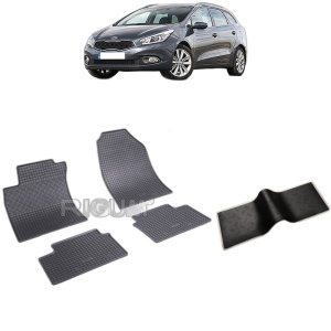 Set 5 covorase auto KIA CEED III din 09.2018 - 2026, cu covoras tunel median, Caroserie COMBI