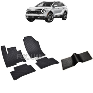 Set 5 covorase auto KIA SPORTAGE V HYBRID din 2022 - 2026, cu covoras tunel median, Caroserie SUV