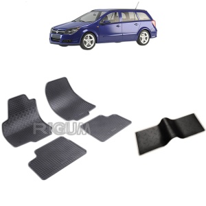 Set 5 covorase auto OPEL ASTRA H din 2004 - 12.2014, cu covoras tunel median, Caroserie COMBI
