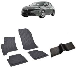 Set 5 covorase auto OPEL CORSA F HYBRID FABRICATIE 02.2024 - 2026, cu covoras tunel median, Caroserie HATCHBACK