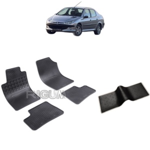 Set 5 covorase auto PEUGEOT 206 FABRICATIE 1998 - 2010, cu covoras tunel median, Caroserie SEDAN