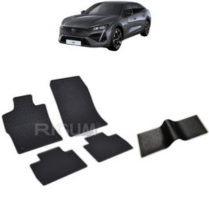 Set 5 covorase auto PEUGEOT 408 PHEV din 2023 - 2026, cu covoras tunel median, Caroserie SUV