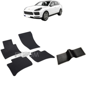 Set 5 covorase auto PORSCHE CAYENNE II din 05.2010 - 10.2017, cu covoras tunel median, Caroserie SUV
